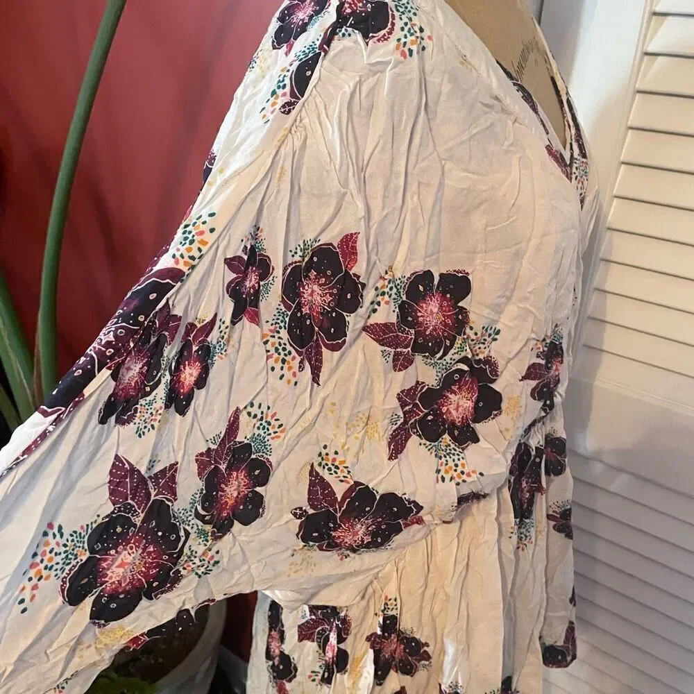 FREE PEOPLE | tuscan dreams floral bell sleeve tunic S/M - Picture 7 of 12